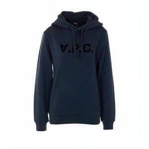 A.P.C. Classic Pullover Hoodie With Velvet-Textured Logo - NWT